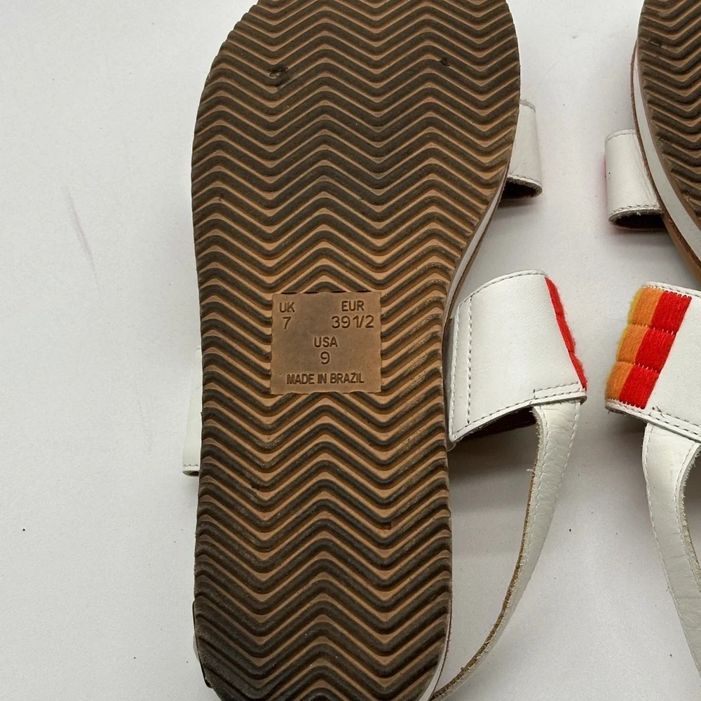 Soludos Remy City Sandals Rainbow‎ and White Women’s Size 9 Embroidered